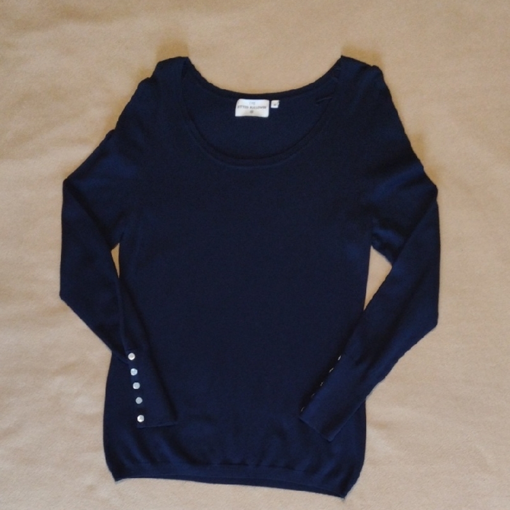 Navy Blue Long Sleeve Sweater